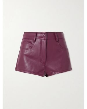 Norma Kamali Leather-Like Shorts - Purple
