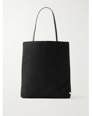 Valesque Thea Leather-Trimmed Satin-Shell Tote Bag - Black