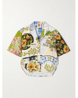 FARM Rio Verkürztes Hemd Aus Bedrucktem Leinen-Canvas - Mehrfarbig