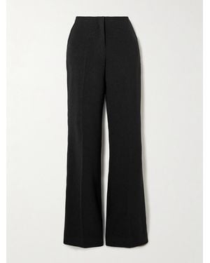 Saloni Flute-B Crepe Straight-Leg Trousers - Black