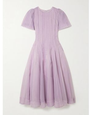 Aje. Nova Midikleid Aus Organza Mit Falten - Lila