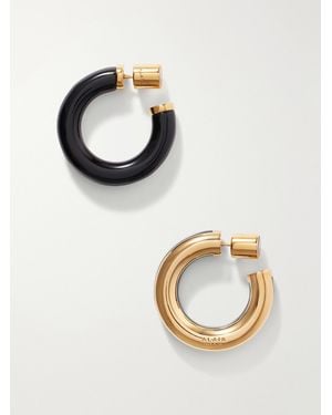 Alaïa Ray Logo-Engraved-Tone Hoop Earrings - Metallic
