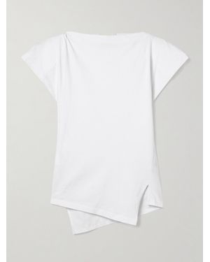 Isabel Marant Sebani Asymmetrisches T-Shirt Aus Baumwoll-Jersey - Weiß