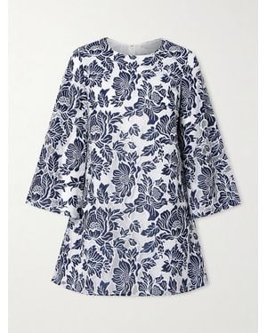 Borgo De Nor Stevie Cotton-Blend Corded Lace Mini Dress - Blue
