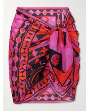 PUCCI Printed Self-Tie Cotton Pareo - Red