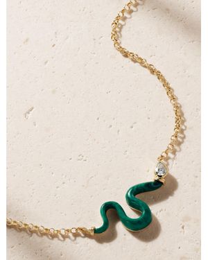 L'Atelier Nawbar Boa 18-Karat, Malachite And Diamond Necklace - Natur