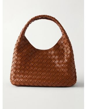 Bottega Veneta Campana Large Intrecciato Leather Shoulder Bag - Brown