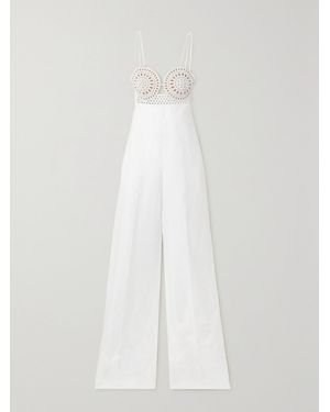 Stella McCartney Broderie Anglaise And Crepe Jumpsuit - White