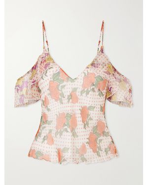 Donde Esteban Pajaritos Y Rosas Silk Tank - Natural