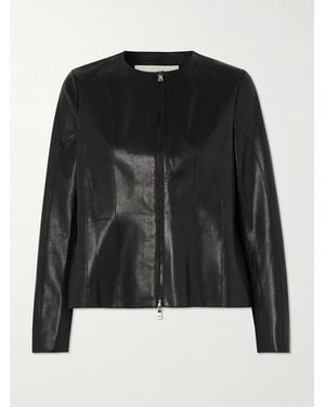 Nour Hammour Paneled Leather Jacket - Black