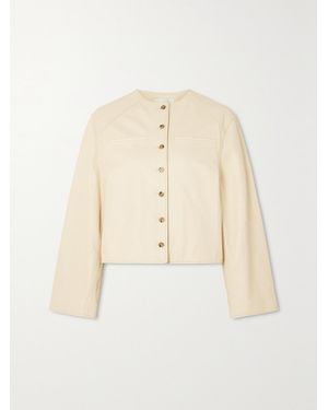 Loulou de Saison Net Sustain Brize Cropped Leather Jacket - Natural