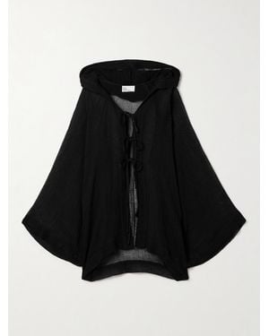 Lisa Marie Fernandez Cape Aus Gaze Aus Einer Leinenmischung - Schwarz