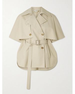 Max Mara Sigfrid Belted Double-Breasted Cotton Cape - Natural
