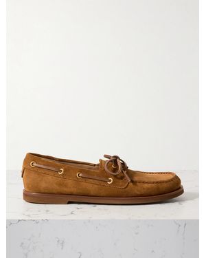 Gianvito Rossi Vandée Suede Boat Shoes - Brown