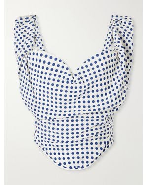 Vivienne Westwood Sunday Polka-Dot Poplin Corset Top - Blue