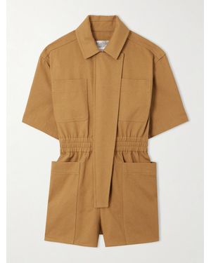 Max Mara Cotton-Drill Playsuit - Natural