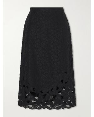 Isabel Marant Reysha Embroidered Ramie Midi Skirt - Black