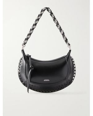 Isabel Marant Oskan Moon Studded Leather Shoulder Bag - Black
