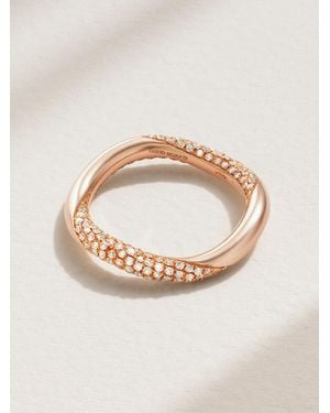David Morris Bague En Or Rose 18 Carats (750/1000) Et Diamants Wave - Neutre