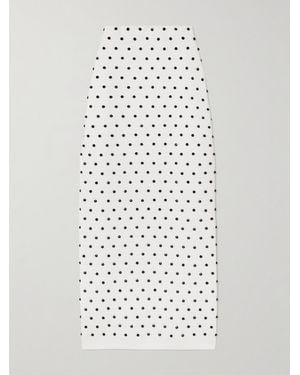 Carolina Herrera Crystal-Embellished Knitted Midi Skirt - White