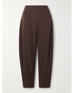 La Ligne Colby Recycled-Crepe Barrel-Leg Pants - Brown