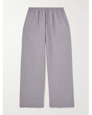 Deiji Studios Ease Organic Cotton Straight-Leg Trousers - Purple