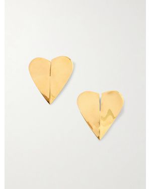 Alaïa Torn Heart Oversized-Tone Earrings - Metallic