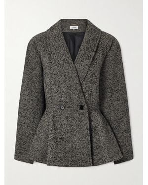 Chloé Double-Breasted Herringbone Wool-Blend Blazer - Black