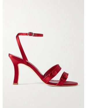 Manolo Blahnik Neusita 90 Sandalen Aus Satin - Rot