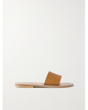 K. Jacques Net Sustain Anacapri Leather Slides - Brown