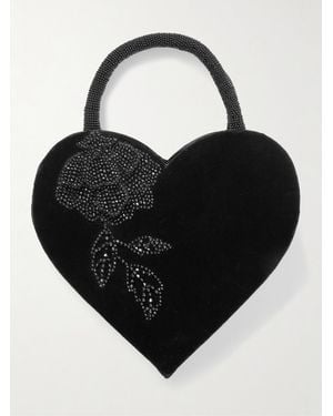 Clio Peppiatt Nightshade Tote Aus Samt Mit Zierperlen - Schwarz
