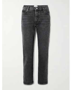 FRAME The Borrowed Mid-Rise Straight-Leg Jeans - Grey