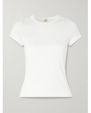Flore Flore Car Baby Tee Ribbed Organic Cotton-Jersey T-Shirt - White