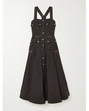 Zimmermann Luna Embellished Linen Midi Dress - Black