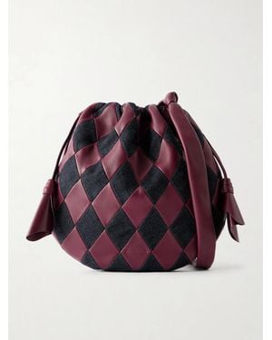 Zimmermann Cloud 91 Leather And Denim Shoulder Bag - Red