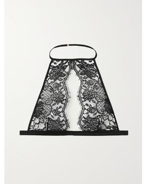 Coco De Mer Hera Cutout Satin-Trimmed Leavers Lace Soft-Cup Bra - Black