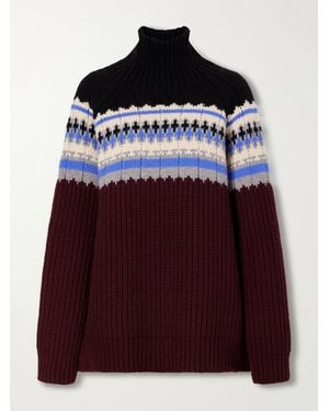 Dries Van Noten Fair Isle Wool And Cashmere-Blend Turtleneck Sweater - Red