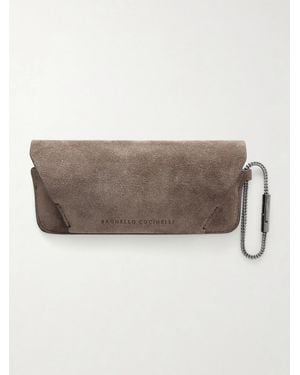 Brunello Cucinelli Suede Glasses Case - Brown