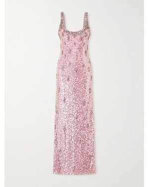 Jenny Packham Eza Embellished Mesh Gown - Pink