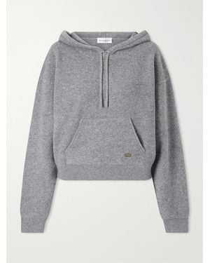 Victoria Beckham Lana Stretch Wool And Cashmere-Blend Hoodie - Grey