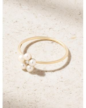 Mizuki 14-Karat, Pearl And Diamond Ring - Natural
