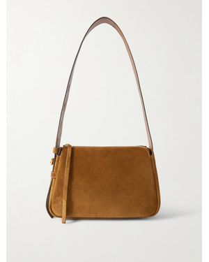 Tory Burch Romy Kleine Schultertasche Aus Veloursleder - Weiß