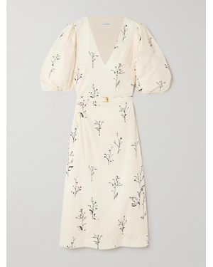 Altuzarra Corrie Belted Printed Cotton-Poplin Midi Dress - Natural