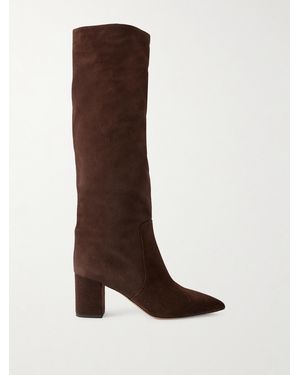 Paris Texas Anja Kniehohe Stiefel Aus Veloursleder - Braun