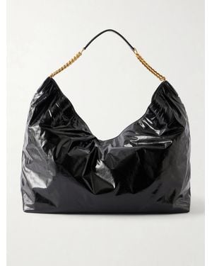 Saint Laurent Hortense Leather Shoulder Bag - Black