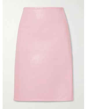 Gucci Crinkled Patent-Leather Skirt - Pink