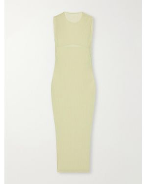 Issey Miyake Plissé-Chiffon Midi Dress - White