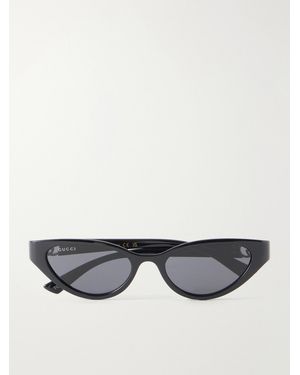Gucci Hailey Interlocking G-Detailed Cat-Eye Injection Sunglasses - Grey