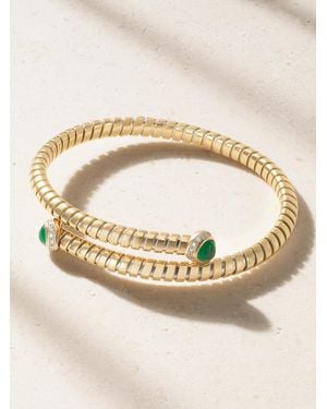 Marina B Trisolina 18-Karat, Emerald And Diamond Bangle - Natural