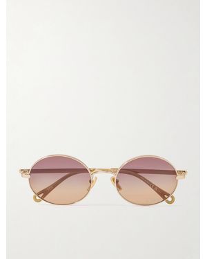 Chloé Aly Oval-Frame-Tone Sunglasses - Pink